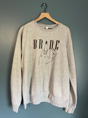 SHEIN Gray "BRIDE" Graphic Sweatshirt